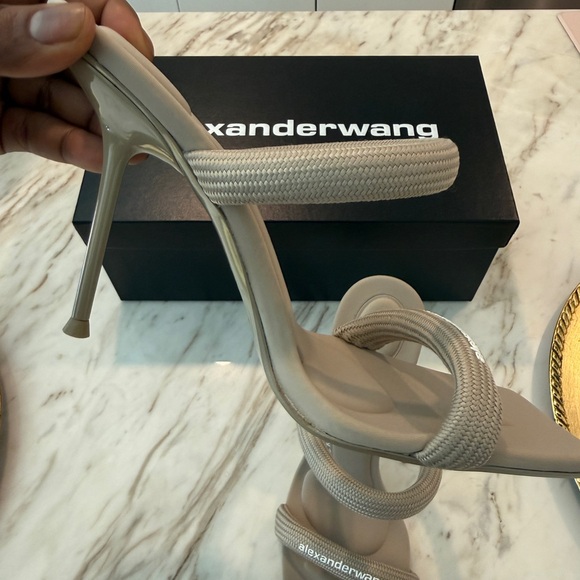 Alexander Wang Beige Rope Strap Square-Toe Heels - Picture 2 of 4